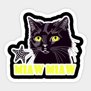 Cat Miaw: Playful and Cute Cat Design Sticker